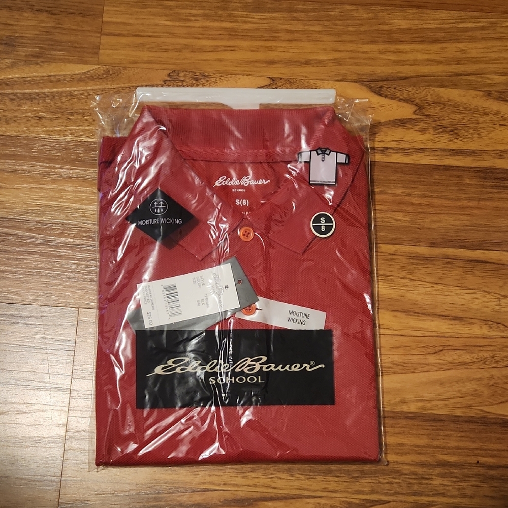 Eddie Bauer Kids Polo in Bold Red Short Sleeved